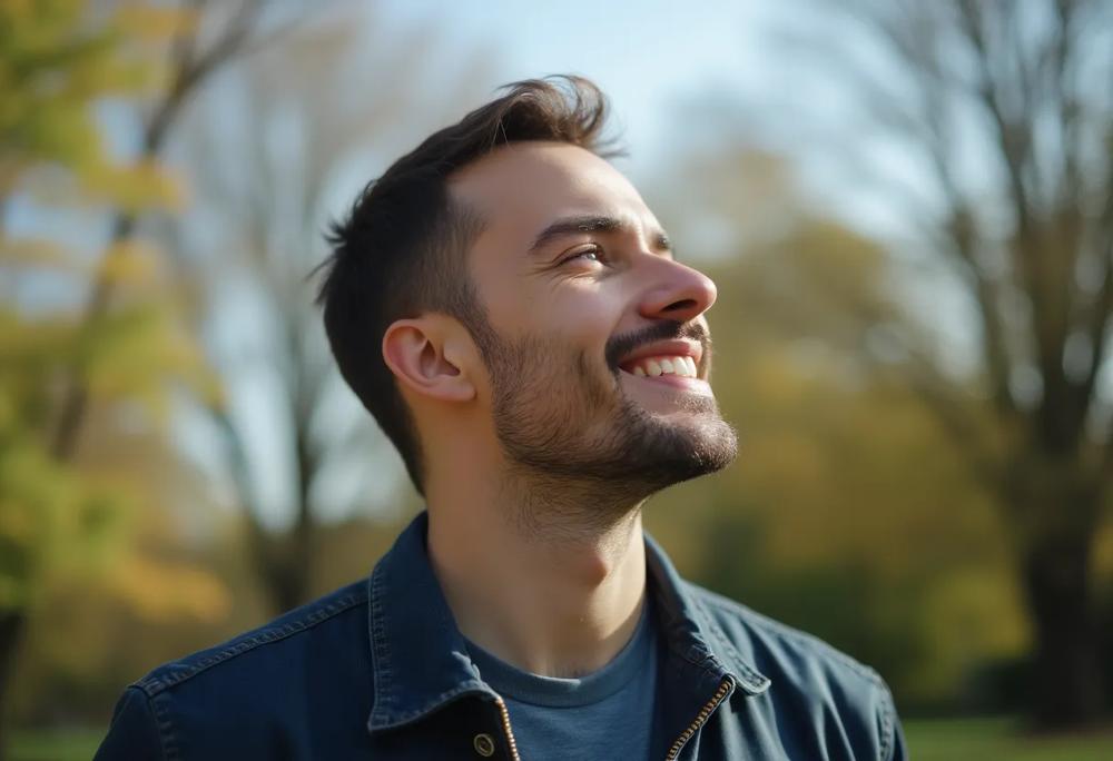 Blushing man