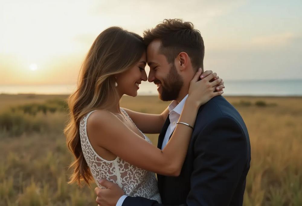 Couple hugging